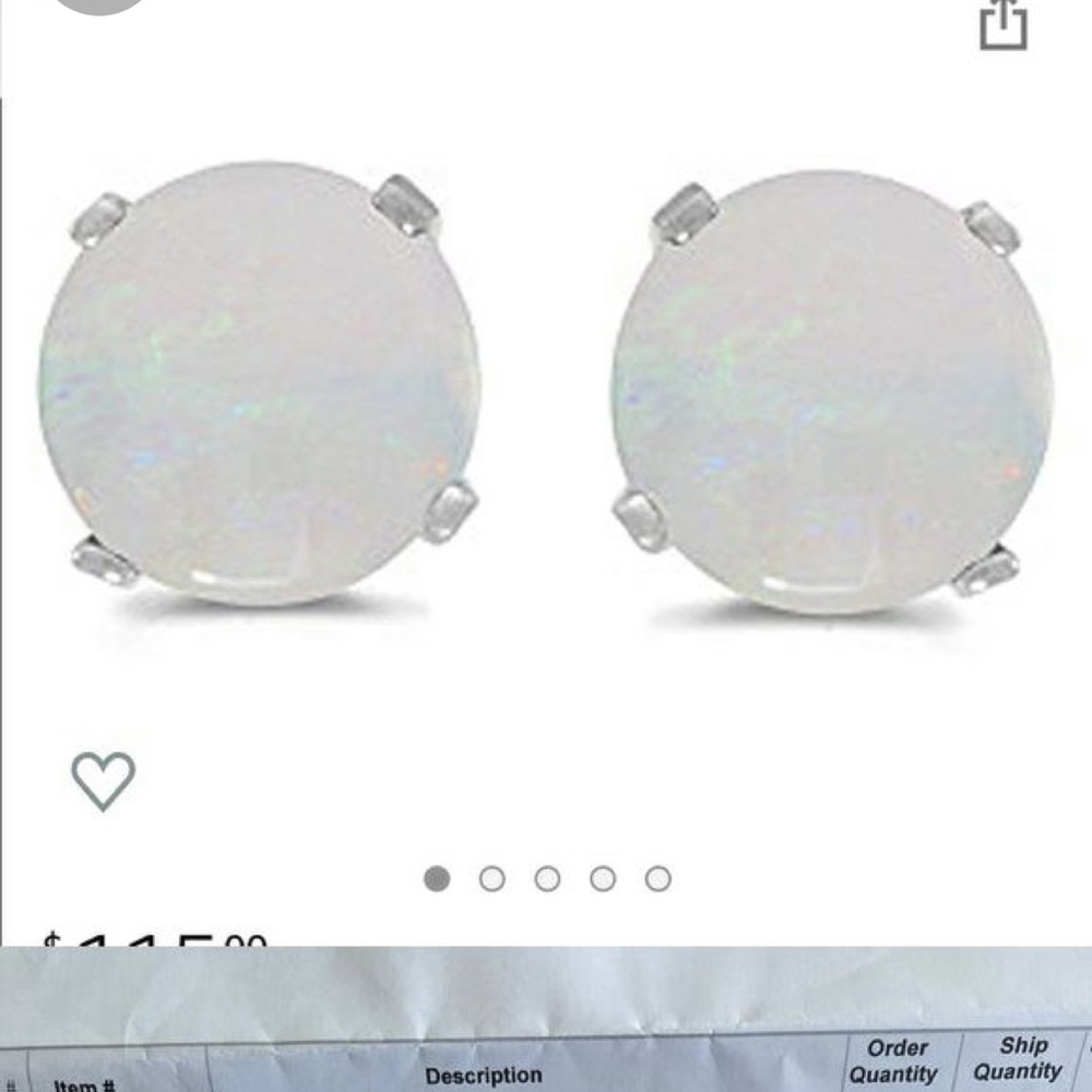 Katarina 5MM Opal Earrings in 14k White Gold